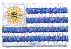 Mini Flag Patch of Uruguay - 1¼x1¾"  embroidered Mini Flag Patch of Uruguay.<BR>Combines with our other Mini Flag Patches for discounts.