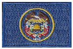 Mini Flag Patch of State of Utah 1913-2024 - 1¼x1¾"  embroidered Mini Flag Patch of the State of Utah 1913-2024.<BR><BR><I>Combines with our other Mini Flag Patches for discounts.</I>