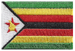 Mini Flag Patch of Zimbabwe - 1¼x1¾"  embroidered Mini Flag Patch of Zimbabwe.<BR>Combines with our other Mini Flag Patches for discounts.