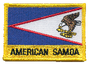 Named Flag Patch of Samoa, American - 2¼x3¼" embroidered Named Flag Patch of American Samoa.<BR>Combines with our other Named Flag Patches for discounts.