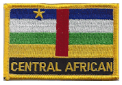 Named Flag Patch of Central African Republic - 2¼x3¼" embroidered Named Flag Patch of the Central African Republic.<BR>Combines with our other Named Flag Patches for discounts.