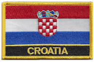 Named Flag Patch of Croatia - 2¼x3¼" embroidered Named Flag Patch of Croatia.<BR>Combines with our other Named Flag Patches for discounts.