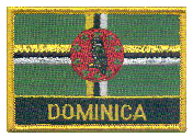 Named Flag Patch of Dominica - 2¼x3¼" embroidered Named Flag Patch of Dominica.<BR>Combines with our other Named Flag Patches for discounts.