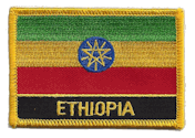 Named Flag Patch of Ethiopia with Star - 2¼x3¼" embroidered Named Flag Patch of Ethiopia.<BR>Combines with our other Named Flag Patches for discounts.