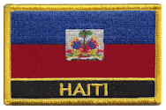 Named Flag Patch of Haiti - 2¼x3¼" embroidered Named Flag Patch of Haiti.<BR>Combines with our other Named Flag Patches for discounts.