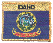 Named Flag Patch of State of Idaho - 2¾x3½" embroidered Named Flag Patch of the State of Idaho.<BR>Combines with our other Named Flag Patches for discounts.