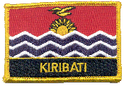 Named Flag Patch of Kiribati - 2¼x3¼" embroidered Named Flag Patch of Kiribati.<BR>Combines with our other Named Flag Patches for discounts.