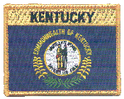 Named Flag Patch of State of Kentucky - 2¾x3½" embroidered Named Flag Patch of the State of Kentucky.<BR>Combines with our other Named Flag Patches for discounts.