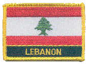 Named Flag Patch of Lebanon - 2¼x3¼" embroidered Named Flag Patch of Lebanon.<BR>Combines with our other Named Flag Patches for discounts.