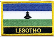 Named Flag Patch of Lesotho - 2¼x3¼" embroidered Named Flag Patch of Lesotho.<BR>Combines with our other Named Flag Patches for discounts.