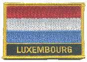 Named Flag Patch of Luxembourg - 2¼x3¼" embroidered Named Flag Patch of Luxembourg.<BR>Combines with our other Named Flag Patches for discounts.