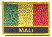 Named Flag Patch of Mali - 2¼x3¼" embroidered Named Flag Patch of Mali.<BR>Combines with our other Named Flag Patches for discounts.