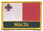 Named Flag Patch of Malta - 2¼x3¼" embroidered Named Flag Patch of Malta.<BR>Combines with our other Named Flag Patches for discounts.