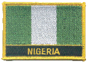 Named Flag Patch of Nigeria - 2¼x3¼" embroidered Named Flag Patch of Nigeria.<BR>Combines with our other Named Flag Patches for discounts.