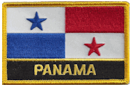 Named Flag Patch of Panama - 2¼x3¼" embroidered Named Flag Patch of Panama.<BR>Combines with our other Named Flag Patches for discounts.