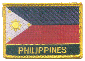 Named Flag Patch of Philippines - 2¼x3¼" embroidered Named Flag Patch of the Philippines.<BR>Combines with our other Named Flag Patches for discounts.