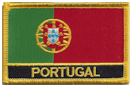 Named Flag Patch of Portugal - 2¼x3¼" embroidered Named Flag Patch of Portugal.<BR>Combines with our other Named Flag Patches for discounts.