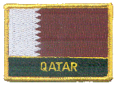 Named Flag Patch of Qatar - 2¼x3¼" embroidered Named Flag Patch of Qatar.<BR>Combines with our other Named Flag Patches for discounts.