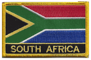 Named Flag Patch of South Africa - 2¼x3¼" embroidered Named Flag Patch of South Africa.<BR>Combines with our other Named Flag Patches for discounts.