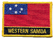 Named Flag Patch of Samoa - 2¼x3¼" embroidered Named Flag Patch of Western Samoa.<BR>Combines with our other Named Flag Patches for discounts.