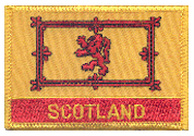 Named Flag Patch of Scotland - Lion - 2¼x3¼" embroidered Named Flag Patch of Scotland - Lion Rampant.<BR>Combines with our other Named Flag Patches for discounts.