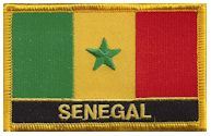 Named Flag Patch of Senegal - 2¼x3¼" embroidered Named Flag Patch of Senegal.<BR>Combines with our other Named Flag Patches for discounts.