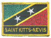 Named Flag Patch of St Kitts and Nevis - 2¼x3¼" embroidered Named Flag Patch of St Kitts and Nevis.<BR>Combines with our other Named Flag Patches for discounts.