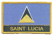 Named Flag Patch of St Lucia - 2¼x3¼" embroidered Named Flag Patch of St Lucia.<BR>Combines with our other Named Flag Patches for discounts.