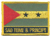 Named Flag Patch of Sao Tome and Principe - 2¼x3¼" embroidered Named Flag Patch of Sao Tome and Principe.<BR>Combines with our other Named Flag Patches for discounts.