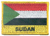 Named Flag Patch of Sudan - 2¼x3¼" embroidered Named Flag Patch of the Sudan.<BR>Combines with our other Named Flag Patches for discounts.