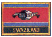 Named Flag Patch of Swaziland - 2¼x3¼" embroidered Named Flag Patch of Swaziland.<BR>Combines with our other Named Flag Patches for discounts.