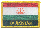 Named Flag Patch of Tajikistan - 2¼x3¼" embroidered Named Flag Patch of Tajikistan.<BR>Combines with our other Named Flag Patches for discounts.