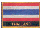 Named Flag Patch of Thailand - 2¼x3¼" embroidered Named Flag Patch of Thailand.<BR>Combines with our other Named Flag Patches for discounts.