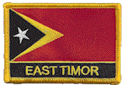 Named Flag Patch of Timor-Leste (East Timor) - 2¼x3¼" embroidered Named Flag Patch of Timor-Leste (East Timor).<BR>Combines with our other Named Flag Patches for discounts.