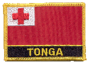 Named Flag Patch of Tonga - 2¼x3¼" embroidered Named Flag Patch of Tonga.<BR>Combines with our other Named Flag Patches for discounts.