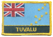 Named Flag Patch of Tuvalu - 2¼x3¼" embroidered Named Flag Patch of Tuvalu.<BR>Combines with our other Named Flag Patches for discounts.