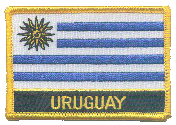 Named Flag Patch of Uruguay - 2¼x3¼" embroidered Named Flag Patch of Uruguay.<BR>Combines with our other Named Flag Patches for discounts.