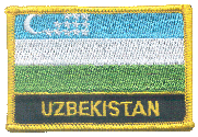 Named Flag Patch of Uzbekistan - 2¼x3¼" embroidered Named Flag Patch of Uzbekistan.<BR>Combines with our other Named Flag Patches for discounts.