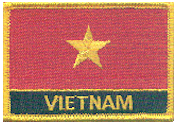 Named Flag Patch of Vietnam - 2¼x3¼" embroidered Named Flag Patch of Vietnam.<BR>Combines with our other Named Flag Patches for discounts.