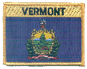 Named Flag Patch of State of Vermont - 2¾x3½" embroidered Named Flag Patch of the State of Vermont.<BR>Combines with our other Named Flag Patches for discounts.