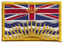 Standard Rectangle Flag Patch of Canadian Province of British Columbia - 2¼x3½" embroidered Standard Rectangle Flag Patch of British Columbia.<BR>Combines with our other Standard Rectangle Flag Patches for discounts.