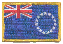 Standard Rectangle Flag Patch of Cook Islands - 2¼x3½" embroidered Standard Rectangle Flag Patch of the Cook Islands.<BR>Combines with our other Standard Rectangle Flag Patches for discounts.