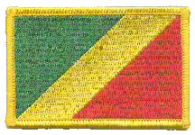 Standard Rectangle Flag Patch of Congo, Rep of - 2¼x3½" embroidered Standard Rectangle Flag Patch of the Republic of Congo.<BR>Combines with our other Standard Rectangle Flag Patches for discounts.