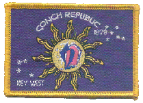 Standard Rectangle Flag Patch of Conch Republic - 2¼x3½" embroidered Standard Rectangle Flag Patch of the Conch Republic.<BR>Combines with our other Standard Rectangle Flag Patches for discounts.