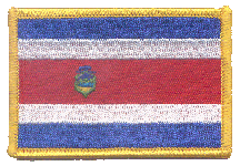 Standard Rectangle Flag Patch of Costa Rica - 2¼x3½" embroidered Standard Rectangle Flag Patch of Costa Rica.<BR>Combines with our other Standard Rectangle Flag Patches for discounts.