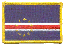 Standard Rectangle Flag Patch of Cape Verde - 2¼x3½" embroidered Standard Rectangle Flag Patch of Cape Verde.<BR>Combines with our other Standard Rectangle Flag Patches for discounts.