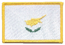 Standard Rectangle Flag Patch of Cyprus - 2¼x3½" embroidered Standard Rectangle Flag Patch of Cyprus.<BR>Combines with our other Standard Rectangle Flag Patches for discounts.