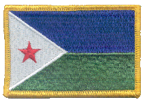 Standard Rectangle Flag Patch of Djibouti - 2¼x3½" embroidered Standard Rectangle Flag Patch of Djibouti.<BR>Combines with our other Standard Rectangle Flag Patches for discounts.