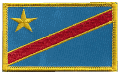 Standard Rectangle Flag Patch of Congo, Dem Republic of - 2¼x3½" embroidered Standard Rectangle Flag Patch of the Democratic Republic of Congo.<BR>Combines with our other Standard Rectangle Flag Patches for discounts.