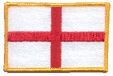 Standard Rectangle Flag Patch of England (St. George) - 2¼x3½" embroidered Standard Rectangle Flag Patch of England (St. George).<BR>Combines with our other Standard Rectangle Flag Patches for discounts.